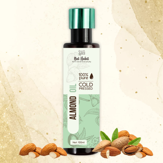 Nat Habit Cold Pressed Sweet Almond (Badam) Oil for Skin & Hair, High Grade Sweet Almond, 100ml Nat Habit Cold Pressed Sweet Almond (Badam) Oil for Skin & Hair, High Grade Sweet Almond, 100ml