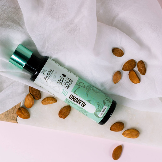 Nat Habit Cold Pressed Sweet Almond (Badam) Oil for Skin & Hair, High Grade Sweet Almond, 100ml Nat Habit Cold Pressed Sweet Almond (Badam) Oil for Skin & Hair, High Grade Sweet Almond, 100ml