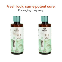 Nat Habit Cold Pressed Coconut Oil for Skin & Hair, Of Whole Kernels from Tamil Nadu & Kerala | 100% Pure Fresh from our Ayurvedic Kitchen, Zero Preservatives | Body Massage Oil, Hair Oil, 200ml