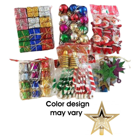LAZYBEEE 70Pcs Mini Christmas Tree Decoration Ornaments Set | Beautiful Xmas Tree Hanging Baubles & Décor Items | Christmas Tree Decorations Accessories (Random Ornaments Sent | Tree Not Inculded)