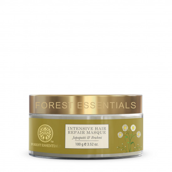 Forest Essentials Intensive Hair Repair Masque Japapatti & Brahmi | Ayurvedic Deep Nourishing Hair Mask | Repairs Dry, Frizzy, Damaged & Chemically Treated Hair | Natural Hair Mask With Banana Pulp and Fresh Herb Infusions of Methi, Brahmi and Nag