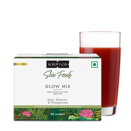 Kapiva Skin Foods Glow Mix | Ayurvedic Skin Supplement, Collagen Powder | Skincare for Glowing & Healthy Skin (30 Sachets) Kapiva Skin Foods Glow Mix | Ayurvedic Skin Supplement, Collagen Powder | Skincare for Glowing & Healthy Skin (30 Sachets)