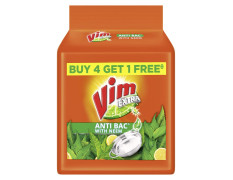 Vim Extra Anti Bacterial Dishwash Bar - 200g (Neem, Buy 4 + 1 Free)