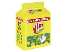 Vim Extra Anti Smell Dishwash Bar - 200g (Pudina, Buy 4 + 1 Free)