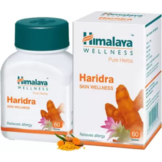 Himalaya Since 1930 Pure Herbs Haridra Skin Wellness Relieves Allergies 60 Tablets (Pack of 1) (60 Tablets)