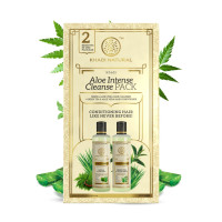 Khadi Natural Aloe Intense Cleanse Pack | Shampoo & Conditioner| Anti-Hair Fall | For Thick & Strong Hair |Goodness of Neem and Aloe Vera| SLS & Paraben Free| Suitable for All Hair Types | (Pack of 2) (2 x 210 ml) (420 ml)