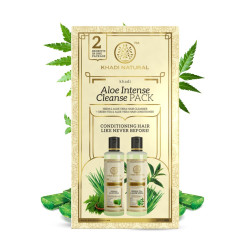 Khadi Natural Aloe Intense Cleanse Pack | Shampoo & Conditioner| Anti-Hair Fall | For Thick & Strong Hair |Goodness of Neem and Aloe Vera| SLS & Paraben Free| Suitable for All Hair Types | (Pack of 2) (2 x 210 ml) (420 ml)
