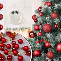 CraftVatika 24 pcs 3CM Multi Christmas Tree Baubles Balls Decor Hanging Ornament for Xmas, Xmas Tree Decoration Ornament - Christmas Decorations Items - Christmass Gifts Home Decor Items (24 Pcs)