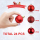 CraftVatika 24 pcs 3CM Multi Christmas Tree Baubles Balls Decor Hanging Ornament for Xmas, Xmas Tree Decoration Ornament - Christmas Decorations Items - Christmass Gifts Home Decor Items (24 Pcs)