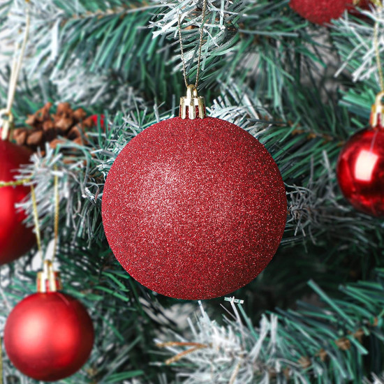 CraftVatika 24 pcs 3CM Multi Christmas Tree Baubles Balls Decor Hanging Ornament for Xmas, Xmas Tree Decoration Ornament - Christmas Decorations Items - Christmass Gifts Home Decor Items (24 Pcs)