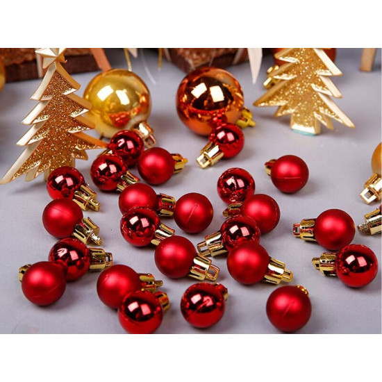 CraftVatika 24 pcs 3CM Multi Christmas Tree Baubles Balls Decor Hanging Ornament for Xmas, Xmas Tree Decoration Ornament - Christmas Decorations Items - Christmass Gifts Home Decor Items (24 Pcs)