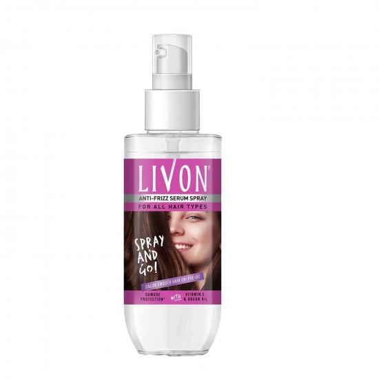 Livon Serum for Women for All Hair Types,For Frizz-free, Smooth & Glossy Hair, 50 ml and Livon Shake & Spray Serum for Women,For Frizz-free, Glossy Hair on-the-go,With Argan Oil & Vitamin B, 50 ml