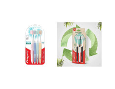 Colgate Gentle Enamel Ultra Soft Bristles Toothbrush, 4 Pcs (Buy2 Get 2), Soft Bristles for Enamel Care and Colgate RecyClean Toothbrush, Planet Friendly, Recycled, 3 Pcs