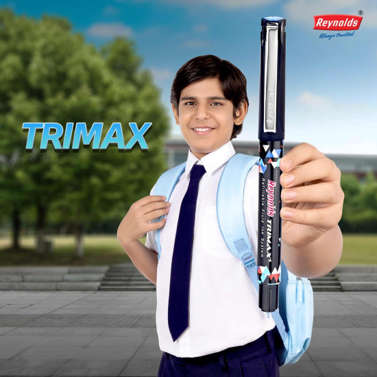 Reynolds TRIMAX RollerBall Pen SET - 5 PENS BLUE | ROLLER BALL PEN FOR WRITING | PEN FOR STUDENTS & OFFICE STATIONERY | 0.5 mm TIP SIZE Reynolds TRIMAX RollerBall Pen SET - 5 PENS BLUE | ROLLER BALL PEN FOR WRITING | PEN FOR STUDENTS & OFFICE STATIONERY | 0.5 mm TIP SIZE