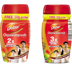 Dabur Chyawanprash - 550g (500g + 50g Free)| 3X Immunity Action | With 40+ Ayurvedic Herbs | Helps Build Strength & Stamina | Builds Overall Health
