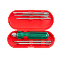 Spartan BS-01 5-in-1 Pc Screw Driver Kit With 2 Flat Blades, 2 Phillips Head, 1 Round Poker Bar For Home Use/For Multipurpose Application (S-6, Green)