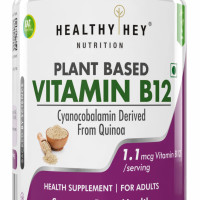 HealthyHey Nutrition 100% Natural Vitamin B12 - Support Immune Health | Non-Synthetic, No-Chemical | 30 Veg. Capsules