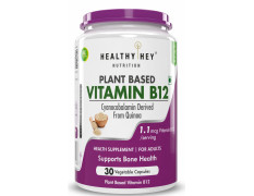 HealthyHey Nutrition 100% Natural Vitamin B12 - Support Immune Health | Non-Synthetic, No-Chemical | 30 Veg. Capsules