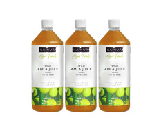 Kapiva Wild Amla Juice (3L) | Suitable for healthy Hair & Skin | Detox juice for weight loss | Natural Source of Vitamin C | Organic & Natural Juice Made With Cold Pressed Amla from Pratapgarh | No Added Sugar | Super Saver Pack of 3