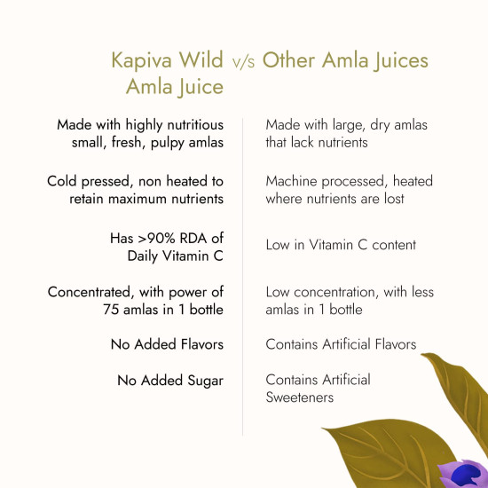 Kapiva Wild Amla Juice (3L) | Suitable for healthy Hair & Skin | Detox juice for weight loss | Natural Source of Vitamin C | Organic & Natural Juice Made With Cold Pressed Amla from Pratapgarh | No Added Sugar | Super Saver Pack of 3