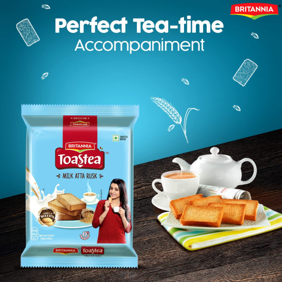 Britannia Toastea Milk Rusk Toast, 182g / 200g (Weight May Vary)