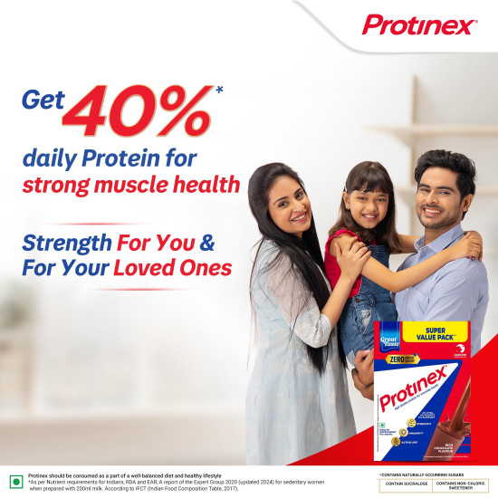Protinex Rich Chocolate, 1 Kg | Get 40% daily protein requirement for strong muscles when prepared with 200ml milk | High Protein | Zero Added Sugar | Nutritional Drink for Men and Women