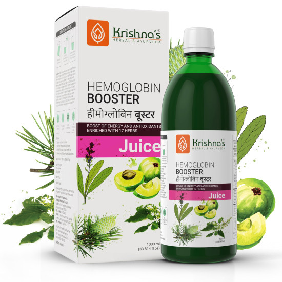 KRISHNA'S HERBAL & AYURVEDA Hemoglobin Booster Juice-1000 Ml|Helps To Improve Your Haemoglobin Count|Goodness Dev Daru, Kutki, Amla & 13 Other Super Herbs KRISHNA'S HERBAL & AYURVEDA Hemoglobin Booster Juice-1000 Ml|Helps To Improve Your Haemoglobin Count|Goodness Dev Daru, Kutki, Amla & 13 Other Super Herbs