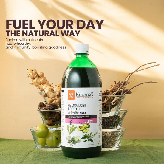 KRISHNA'S HERBAL & AYURVEDA Hemoglobin Booster Juice-1000 Ml|Helps To Improve Your Haemoglobin Count|Goodness Dev Daru, Kutki, Amla & 13 Other Super Herbs KRISHNA'S HERBAL & AYURVEDA Hemoglobin Booster Juice-1000 Ml|Helps To Improve Your Haemoglobin Count|Goodness Dev Daru, Kutki, Amla & 13 Other Super Herbs
