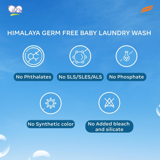 Himalaya Germ Free Baby Laundry Wash 1 L Pouch Liquid, White, (7004801)