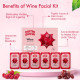 NutriGlow NATURAL'S Advanced Pro Formula Wine Facial Kit For Glowing Skin With Goodness Of Red Grape Extracts, Blemish Free, All Type of Skin Solution for men & women, 60 GM