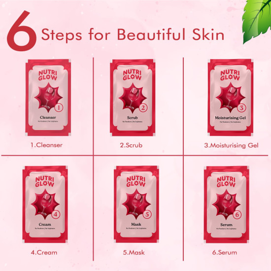 NutriGlow NATURAL'S Advanced Pro Formula Wine Facial Kit For Glowing Skin With Goodness Of Red Grape Extracts, Blemish Free, All Type of Skin Solution for men & women, 60 GM