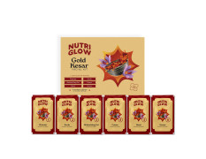 NutriGlow NATURAL'S Advanced Pro Formula Gold Kesar Facial Kit for Glowing Skin| Cleanup Kit for Radiant Shine| Helps Tighten Pores, 60gm