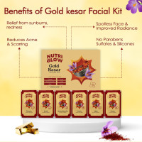 NutriGlow NATURAL'S Advanced Pro Formula Gold Kesar Facial Kit for Glowing Skin| Cleanup Kit for Radiant Shine| Helps Tighten Pores, 60gm