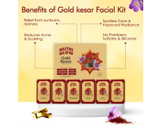NutriGlow NATURAL'S Advanced Pro Formula Gold Kesar Facial Kit for Glowing Skin| Cleanup Kit for Radiant Shine| Helps Tighten Pores, 60gm
