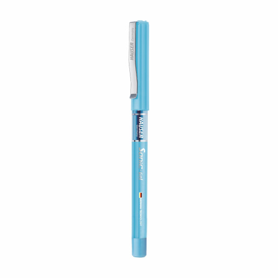 Hauser Sonic 0.55mm Gel Pen Blister Pack | Attractive Foiled Body | Stylish Metal Clip | Refillable & Waterproof Gel Ink | German Technology For Smooth & Effortless Writing | Blue Ink, Set of 10 Pens