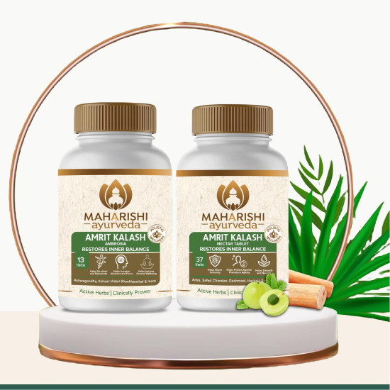 Maharishi Ayurveda Amrit Kalash | Ambrosia 60 Tablets & Nectar 60 Tablets Sugar Free