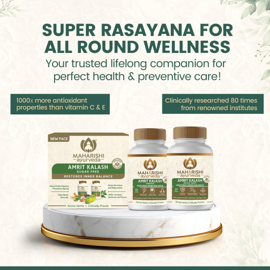 Maharishi Ayurveda Amrit Kalash | Ambrosia 60 Tablets & Nectar 60 Tablets Sugar Free