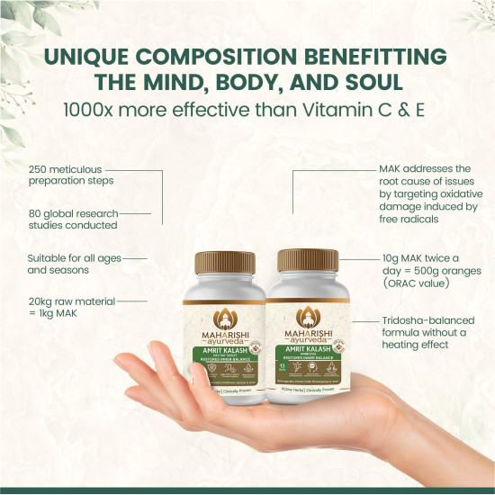 Maharishi Ayurveda Amrit Kalash | Ambrosia 60 Tablets & Nectar 60 Tablets Sugar Free