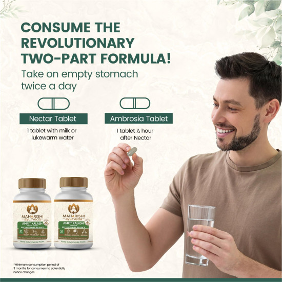 Maharishi Ayurveda Amrit Kalash | Ambrosia 60 Tablets & Nectar 60 Tablets Sugar Free