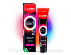 Colgate Visible White O2, Teeth Whitening Toothpaste (25g) for noticeably whiter teeth starting in 3 days. Peppermint Sparkle with Active Technology, Enamel Safe Teeth Whitening