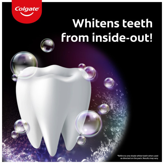 Colgate Visible White O2, Teeth Whitening Toothpaste (25g) for noticeably whiter teeth starting in 3 days. Aromatic Mint with Active Technology, Enamel Safe Teeth Whitening