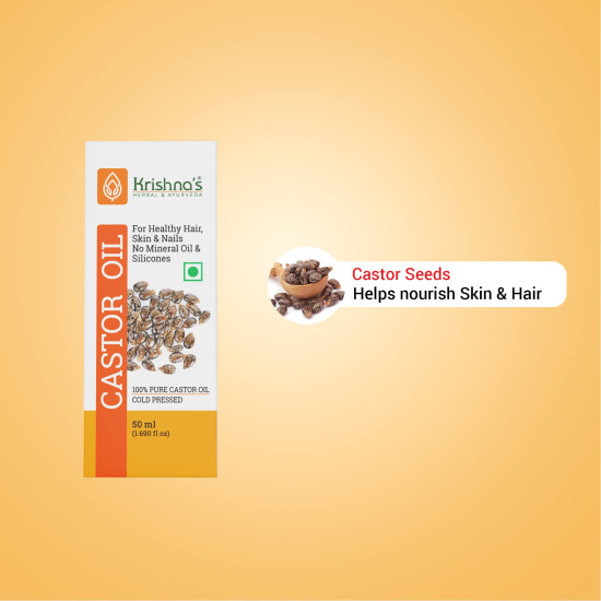 Krishna's Castor Oil | 100% Pure Castor Oil | Cold Pressed -50 ml