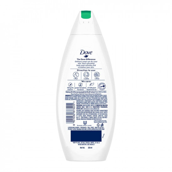 Dove Refreshing Body Wash, With Refreshing Cucumber And Green Tea Scent, For All Skin Type, Smoother Skin, 250 ml