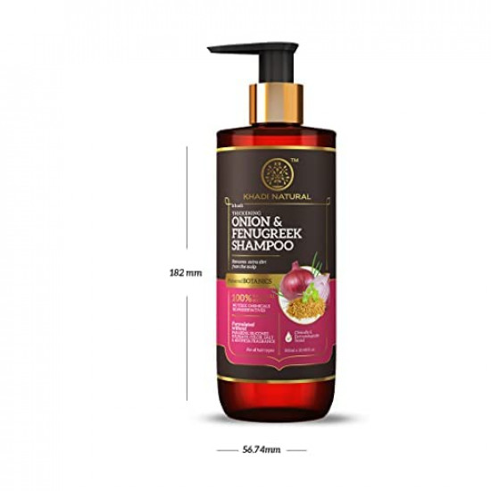 Khadi Natural Onion & Fenugreek Shampoo (Sulphate free)- POWERED BOTANICS