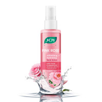 Joy Pink Rose Water Toner with Vitamin E, Hyaluronic Acid & Aloe Vera for Hydrating & Refreshing Skin (150ml) | Alcohol Free Toner with Natural Rose Aroma | Get Glowing Skin for All Skin Types