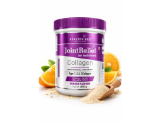 HealthyHey Nutrition Jointrelief Collagen Peptide Powder Type 1,2 & 3 (Hydrolysed) With Glucosamine,Chondroitin,Msm- Support Joint And Cartilage Health - 200 G (Orange),1 Count,22 Servings