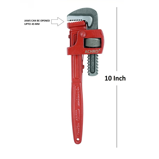 ACHRO Kit Of 3 Tools Plumbing Kit (Contains 10 Inch Water Pump Plier, 10 Inch Pipe Wrench, 8 Inch Adjustable wrench) Multipurpose Tool Kit Set for All Jobs, Open End, Flexible end