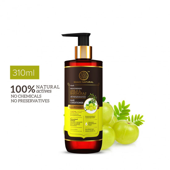 Khadi Natural Amla & Bhringraj Hair Conditioner | Nourishes Hair | Conditioner for Smooth Hair | Paraben, Silicone & Sulphate Free | Suiatble for All Hair Types | Powered Botanics| 310 ml