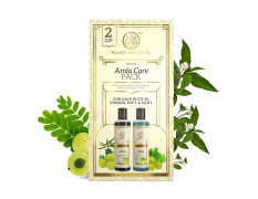 Khadi Natural Amla Hair Care Pack with Amla & Bhringraj Hair Cleanser & Amla & Bhringraj Hair Oil | Anti-Hair Fall Pack | All Hair Types | (Pack of 2) (2 x 210 ml) (420 ml)