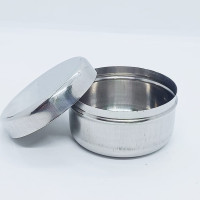 Stainless Steel Flat Steel Dabbi/Fridge Container 25 ml (Pack of 10)